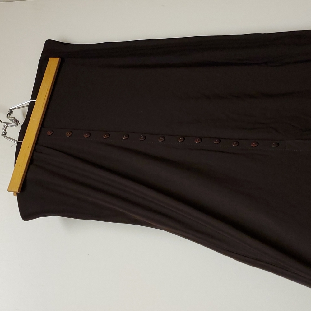 Brown Button Up Midi Skirt